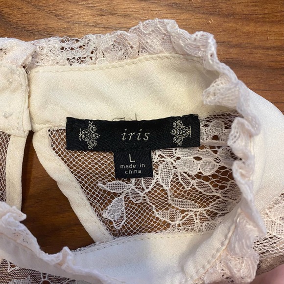 Womens Lace See Through Blouse - Picture 4 of 9